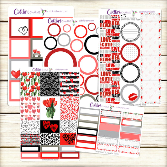 Valentine Box Planner Stickers | Twitterpated Stickers | Happy Planner Stickers | Seasonal Planner |