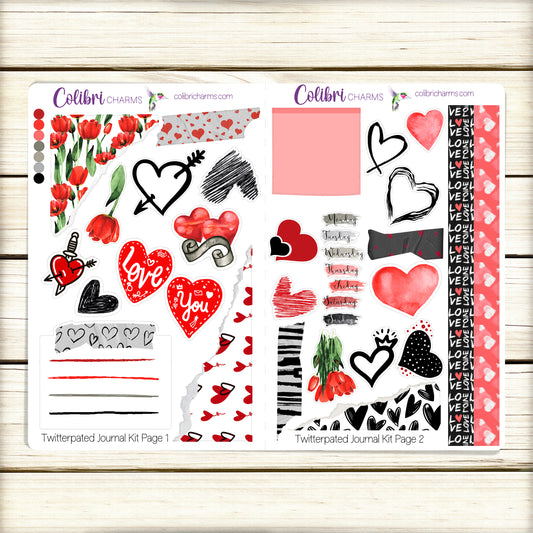 Twitterpated Journal Kit | Valentine's Day Decor | Holiday Planner Stickers | Seasonal Planner Stickers | Bullet | Bujo