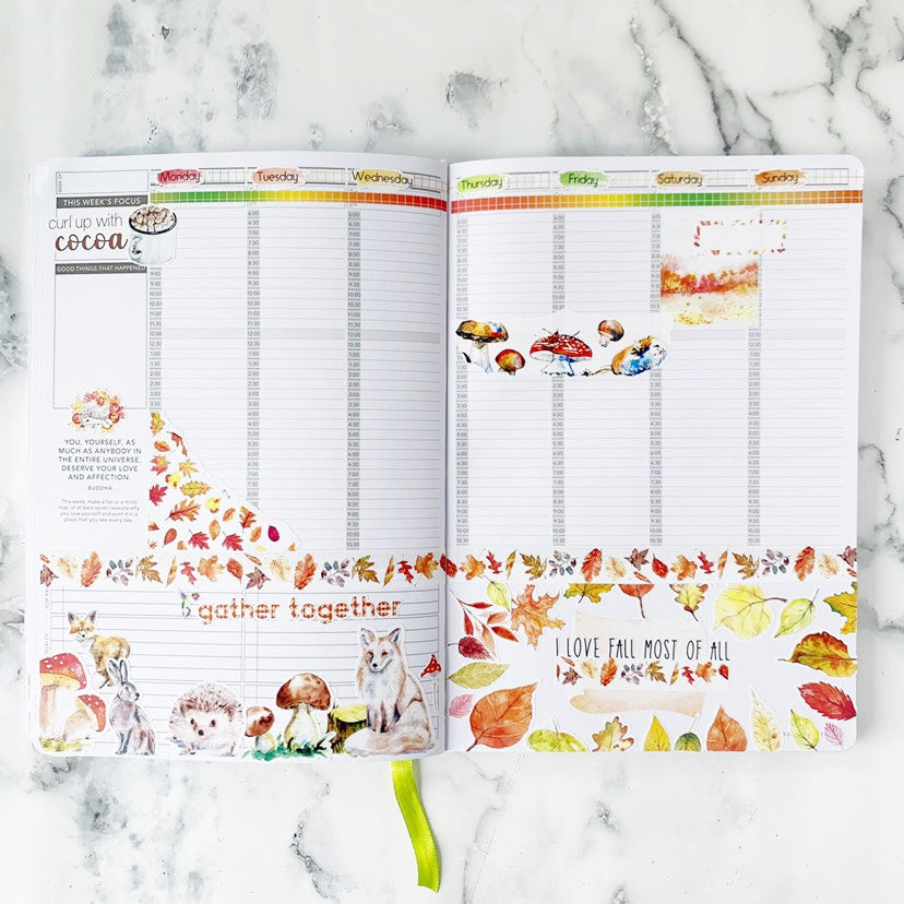 Forest Friend Washi Strip Stickers | Deco |Autumn Planner Stickers | Seasonal Planner Stickers