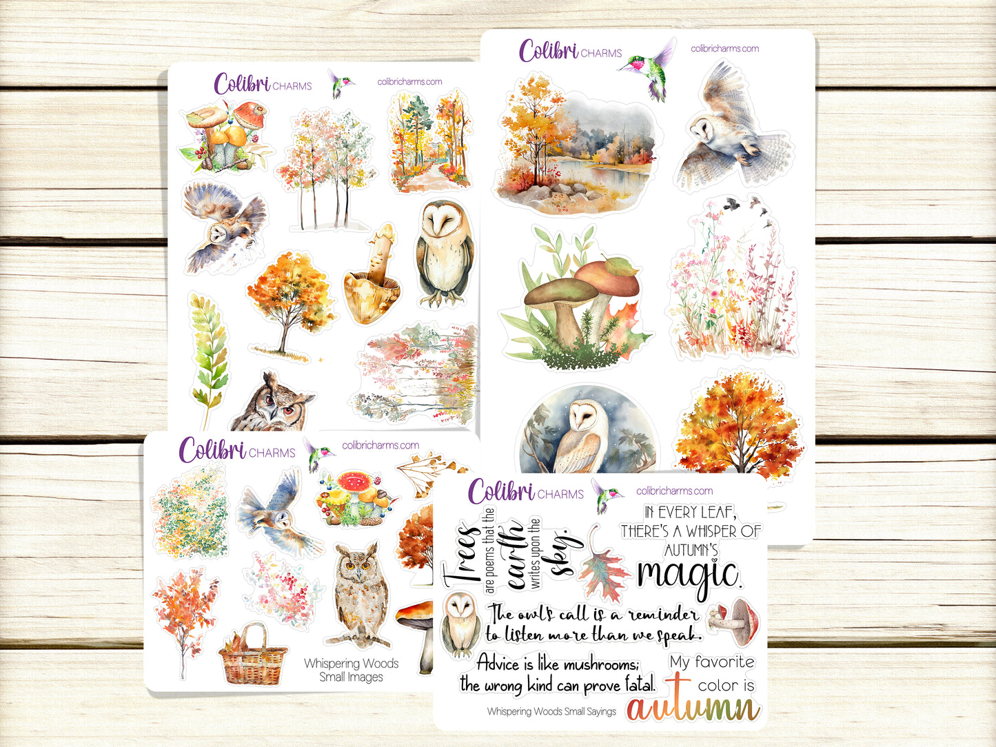 Whispering Woods Planner Stickers | Autumn Deco Stickers | Owl Deco | Mushroom Planner Sticker Kit | Seasonal Planner Stickers