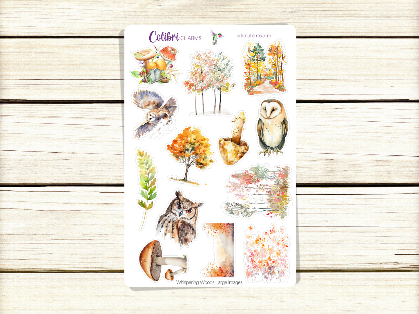 Whispering Woods Planner Stickers | Autumn Deco Stickers | Owl Deco | Mushroom Planner Sticker Kit | Seasonal Planner Stickers