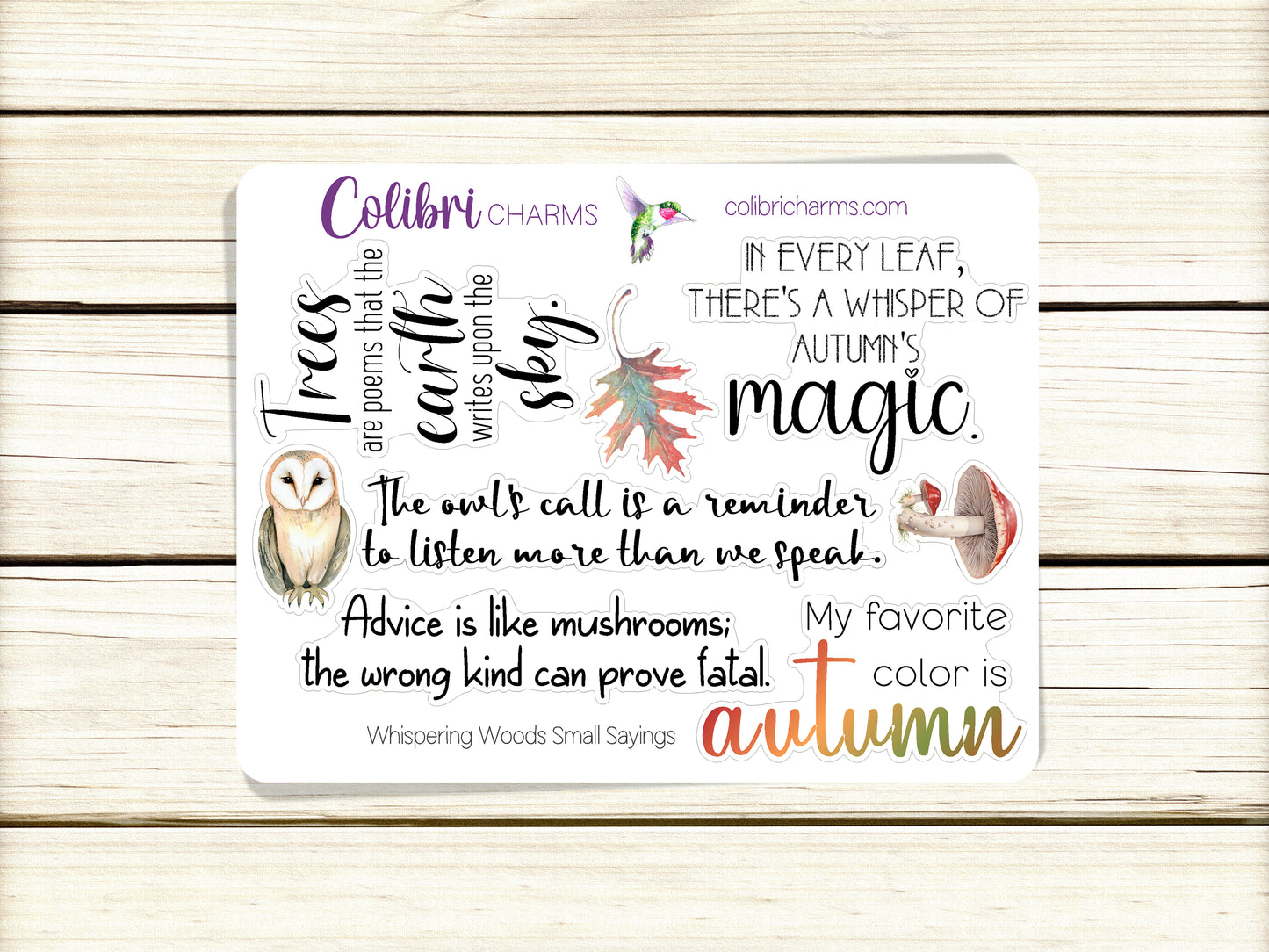 Whispering Woods Planner Stickers | Autumn Deco Stickers | Owl Deco | Mushroom Planner Sticker Kit | Seasonal Planner Stickers