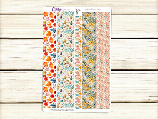 Whispering Woods Washi Strip Stickers | Autumn Deco | Owl Planner Stickers | Seasonal Planner Stickers