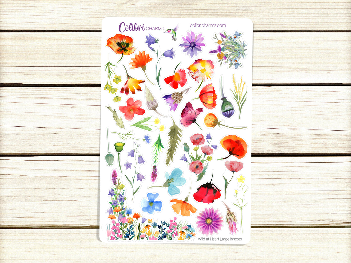 Wild at Heart Planner Stickers | Wildflowers Stickers | Poppy Stickers | Planner Sticker Kit | Seasonal Floral Planner Stickers