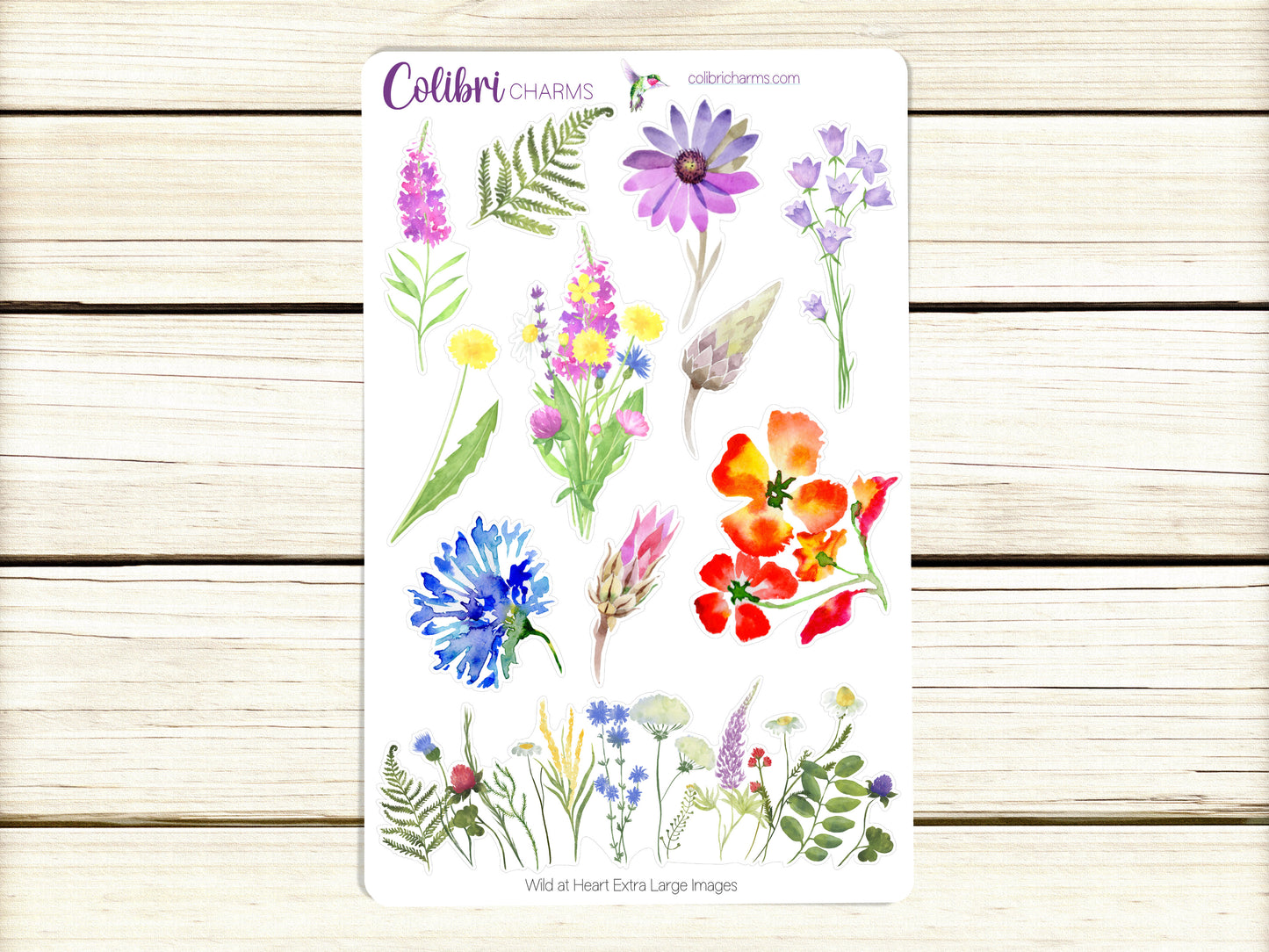 Wild at Heart Planner Stickers | Wildflowers Stickers | Poppy Stickers | Planner Sticker Kit | Seasonal Floral Planner Stickers