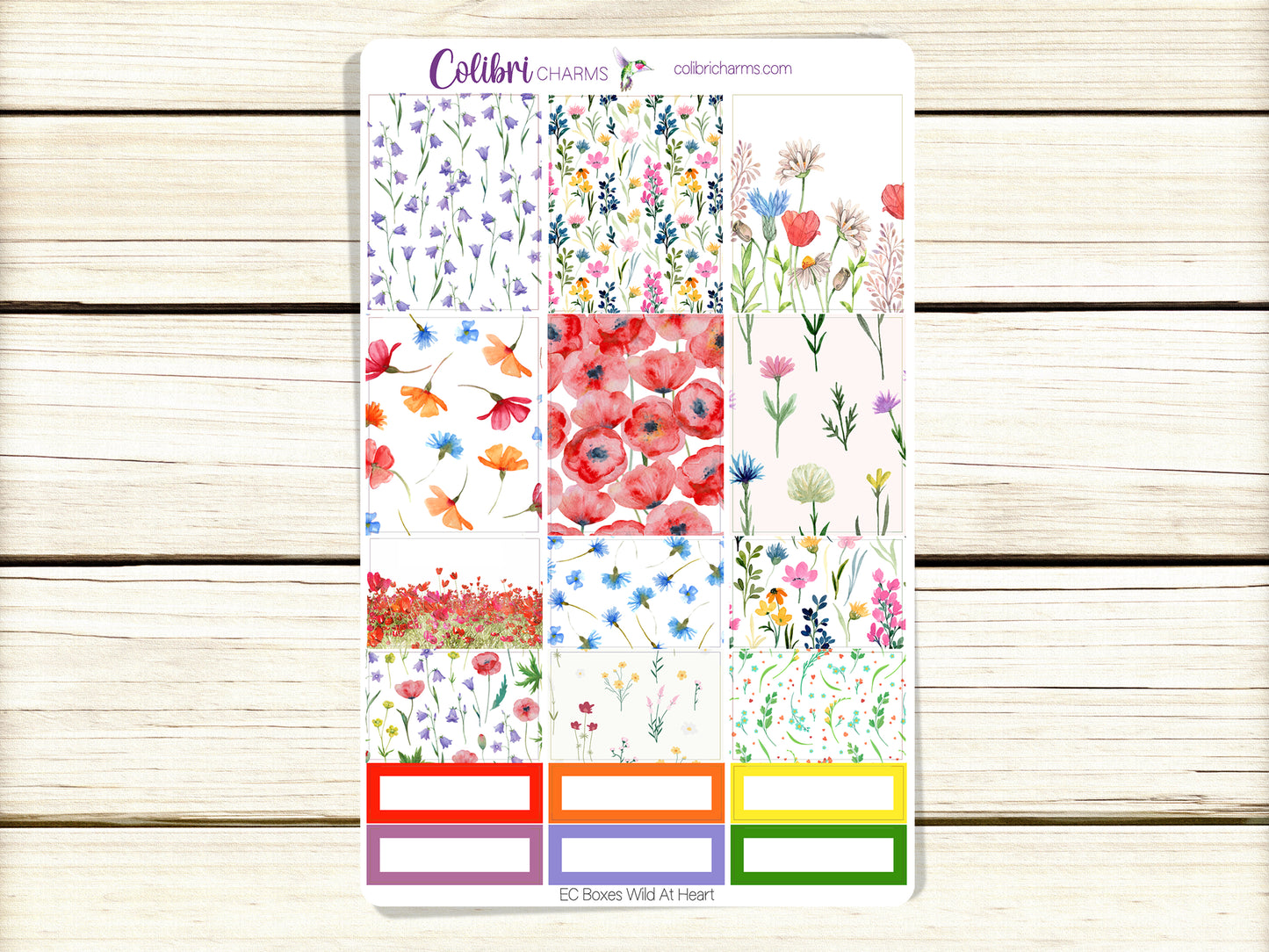 Wild at Heart Box Planner Stickers | Wildflower Stickers | Floral Stickers | Happy Planner Stickers | Seasonal Planner Stickers