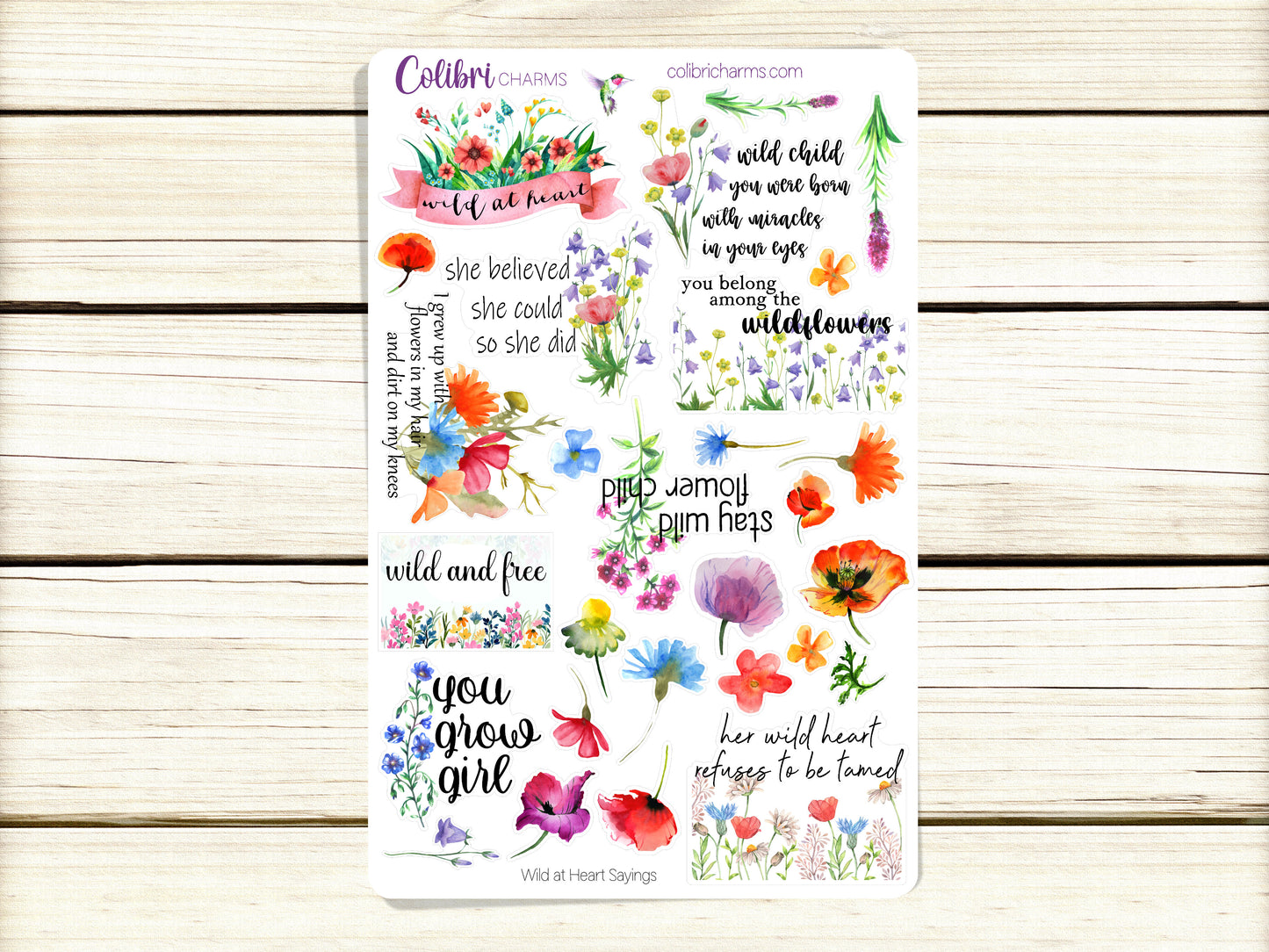 Wild at Heart Planner Stickers | Wildflowers Stickers | Poppy Stickers | Planner Sticker Kit | Seasonal Floral Planner Stickers
