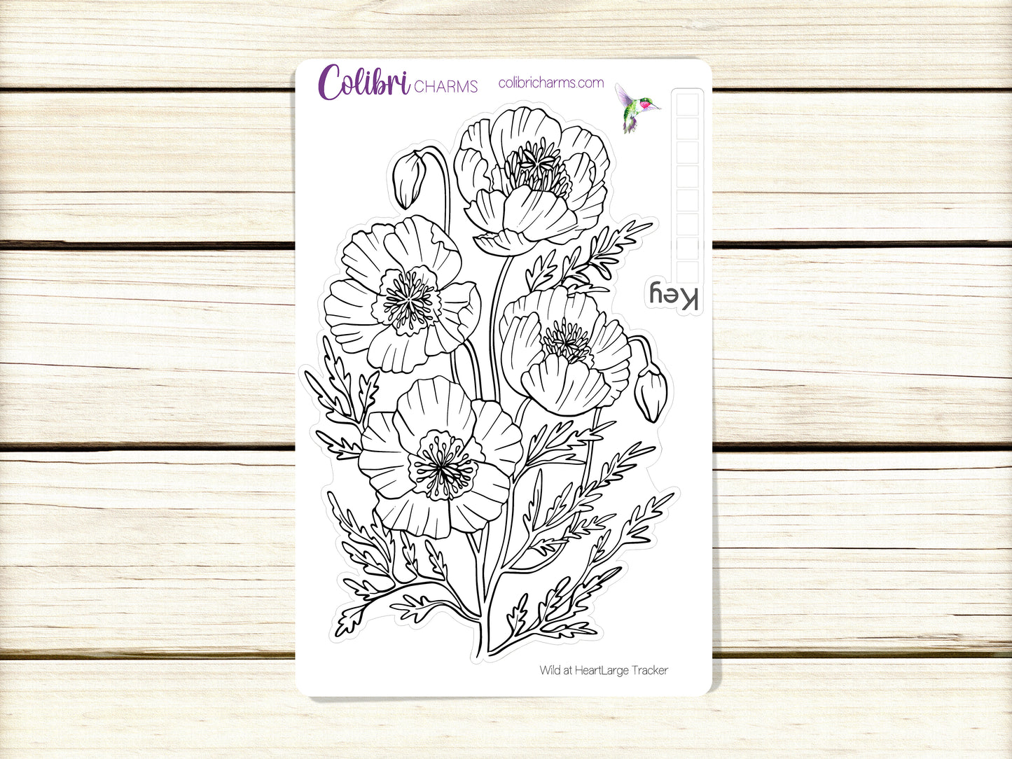 Poppy Tracker Sticker | Floral Bujo Tracker | Bullet Journal Mood Tracker | Flower Planner Habit Tracker | Seasonal Planner Stickers
