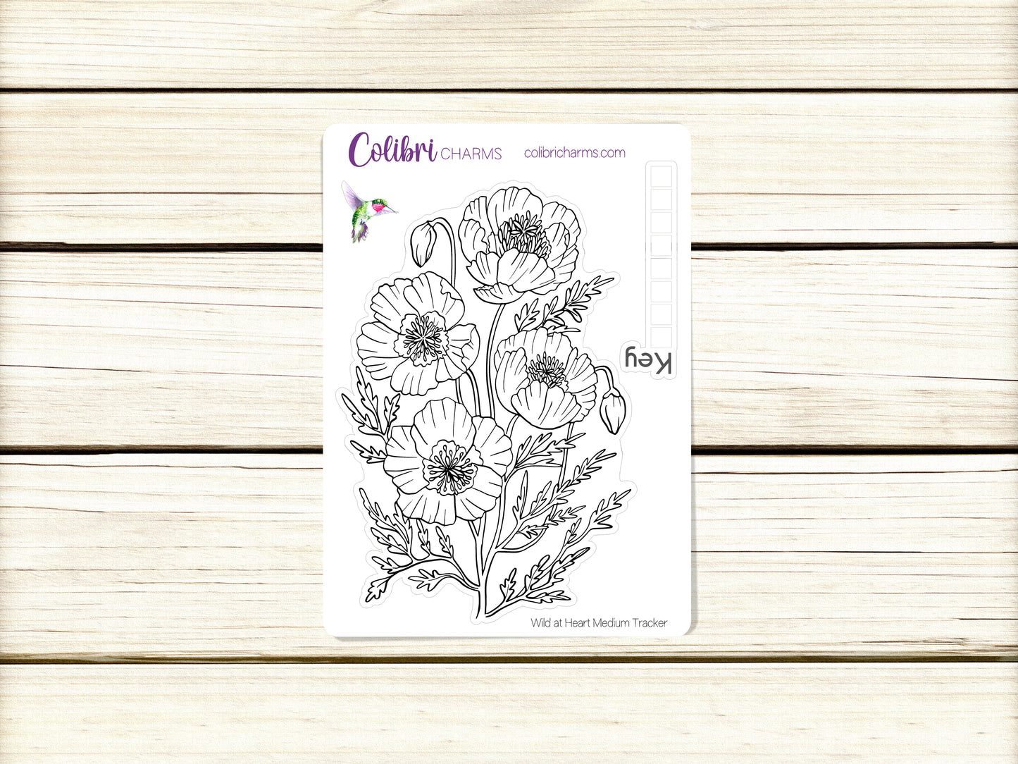 Poppy Tracker Sticker | Floral Bujo Tracker | Bullet Journal Mood Tracker | Flower Planner Habit Tracker | Seasonal Planner Stickers