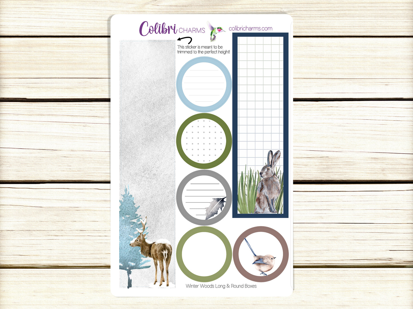 Winter Woods Box Planner Stickers | Wintry Stickers | Forest Animals Happy Planner Stickers | Seasonal Planner |