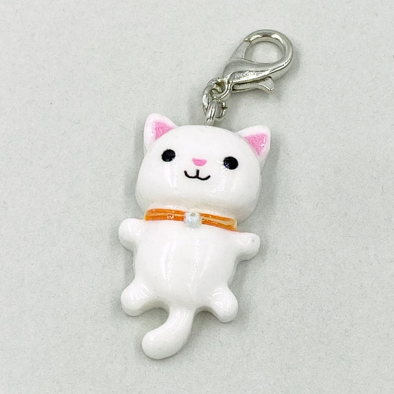 Resin Cat Planner Charm | Perfect Gift for Cat Lovers | Cute Kitty Bookmark | Clip | | Feline Stitch Marker | Progress Keeper | Counter