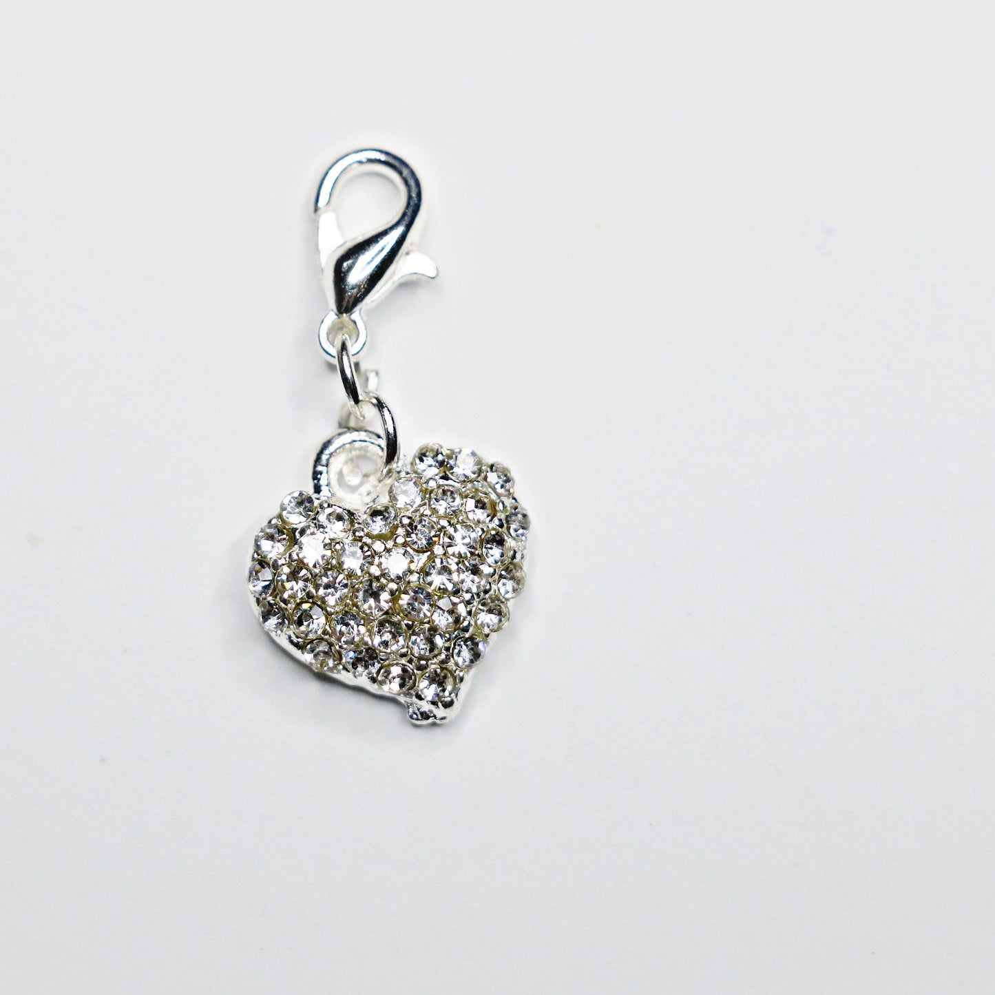 Rhinestone Pavé Heart Charm, Sparkly Heart Clip, Love Bookmark, Valentine Decor