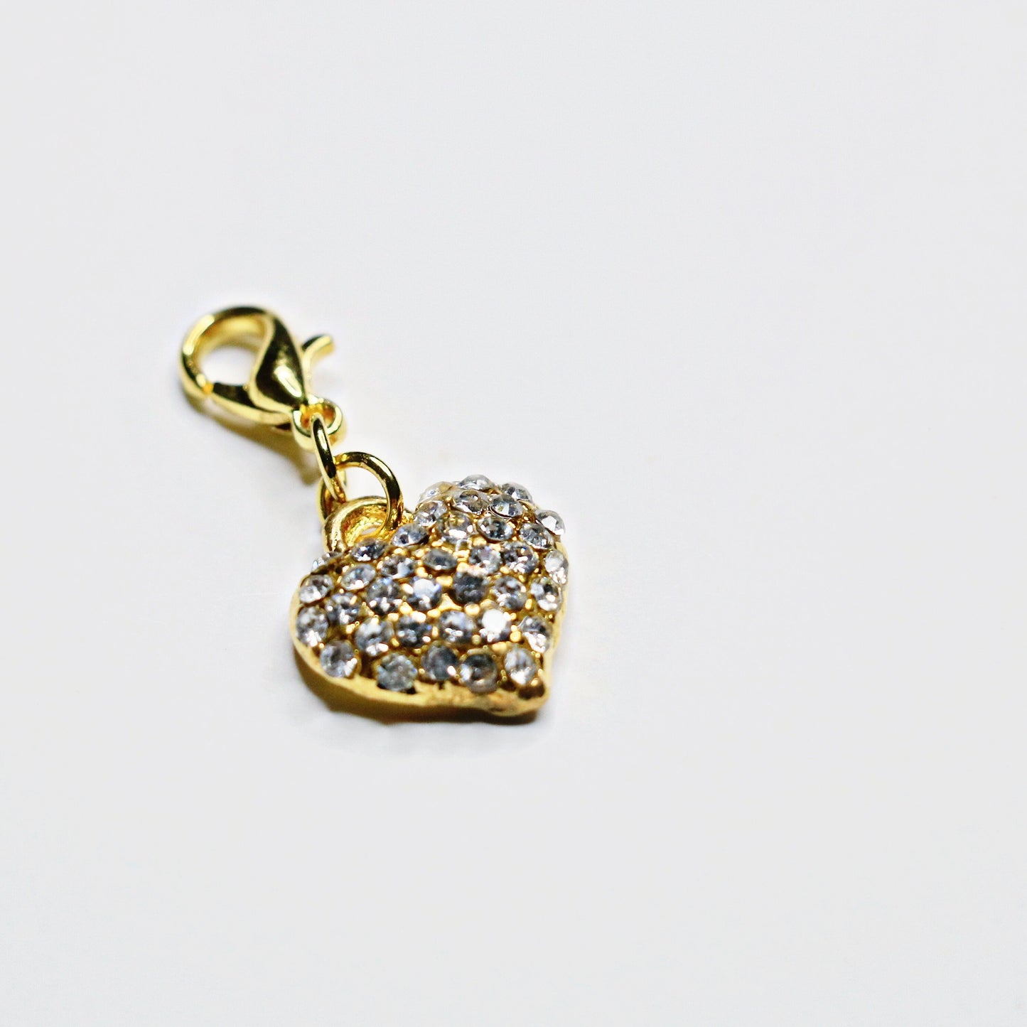 Rhinestone Pavé Heart Charm, Sparkly Heart Clip, Love Bookmark, Valentine Decor