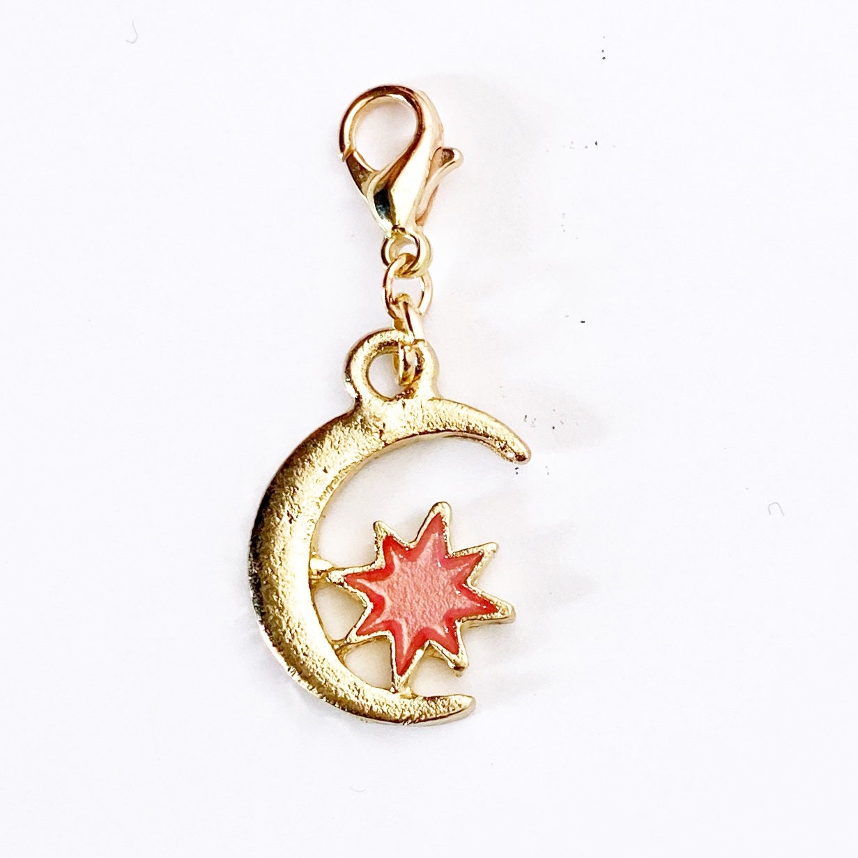 Enamel Moon & Star Charms | Celestial Bookmark | Moons and Stars Clip