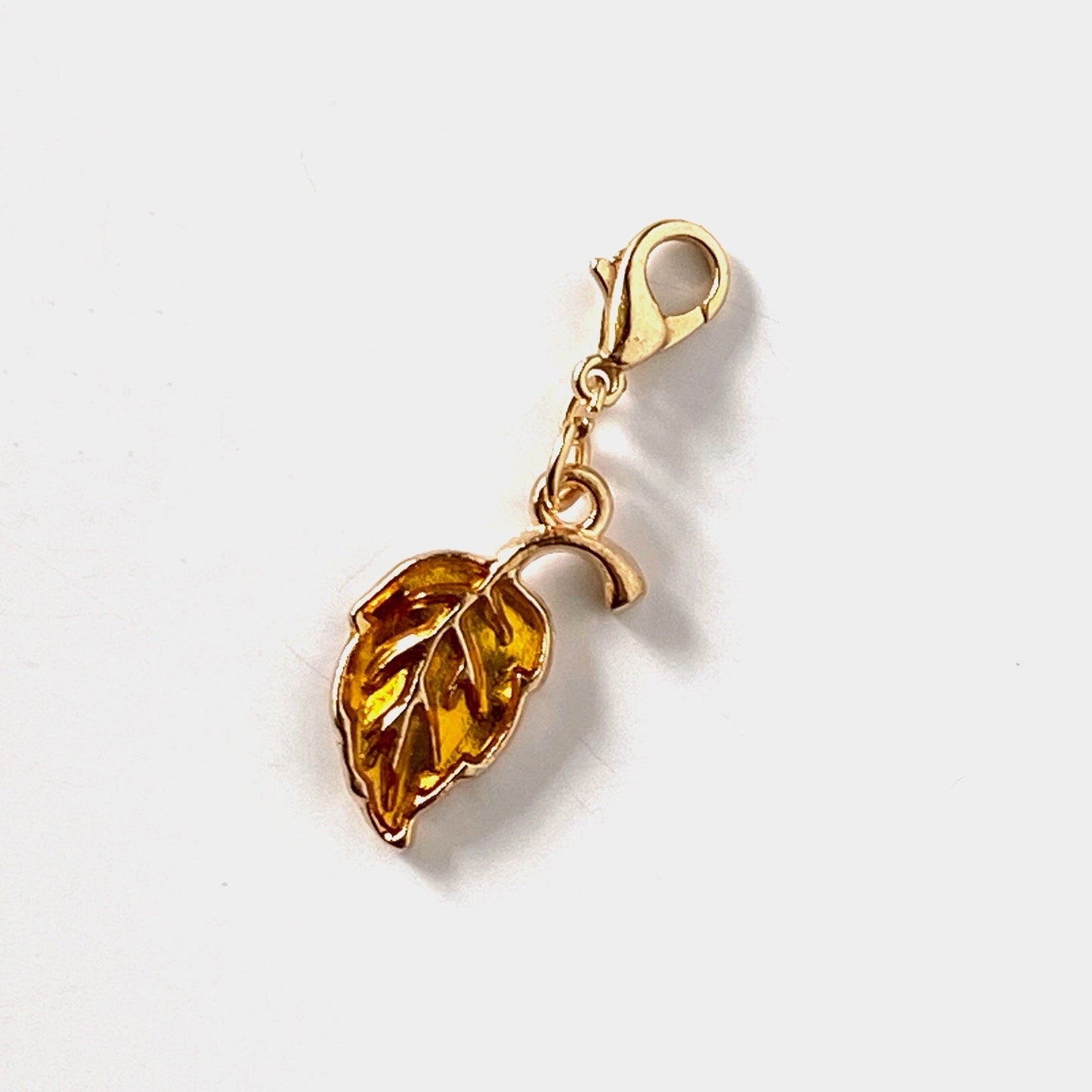 Colorful Enamel Leaf Charms | Red Enamel Leaf Bookmark | Autumn Stitch Marker