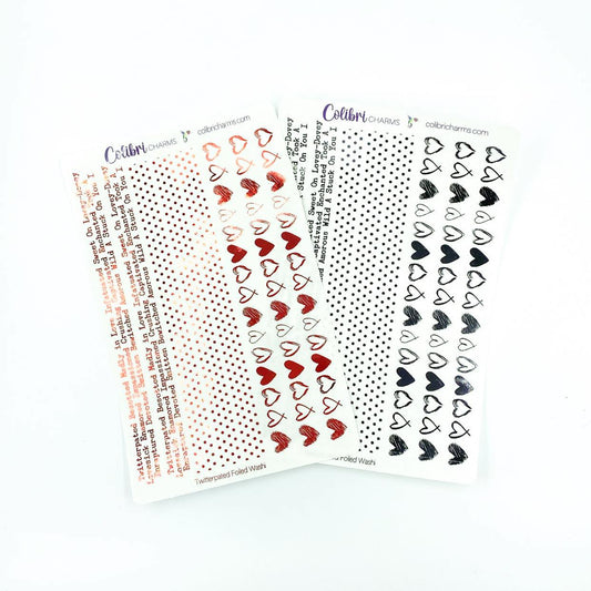 Twitterpated Foiled Washi Planner Stickers | Valentine Stickers | Seasonal Planner