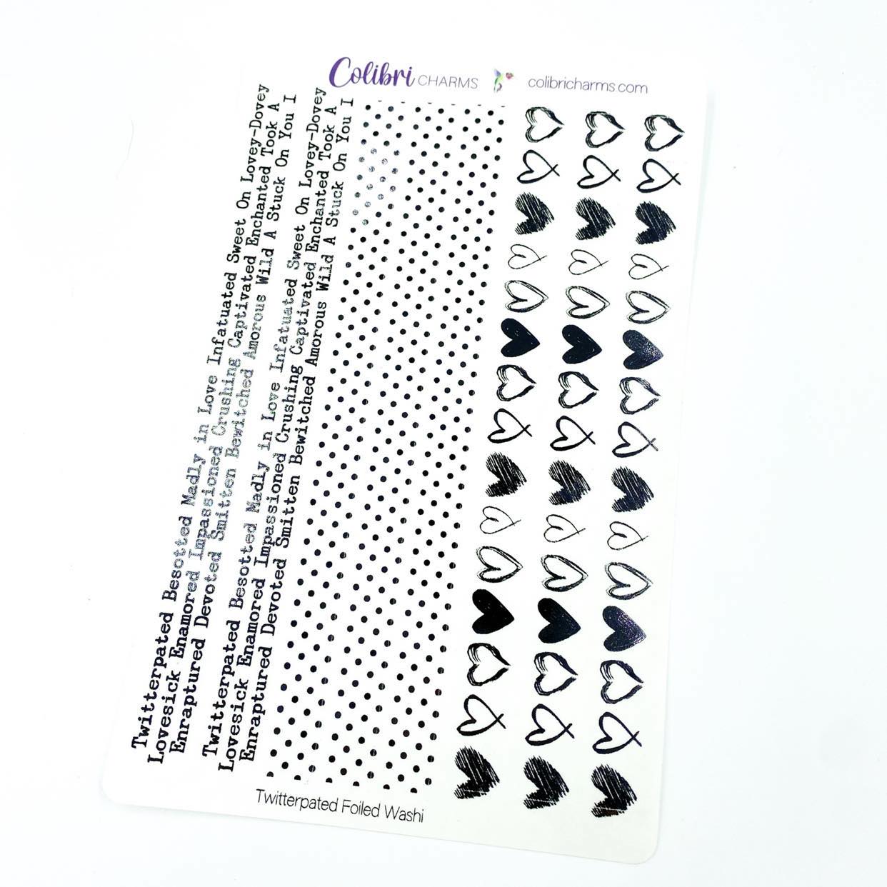 Twitterpated Foiled Washi Planner Stickers | Valentine Stickers | Seasonal Planner