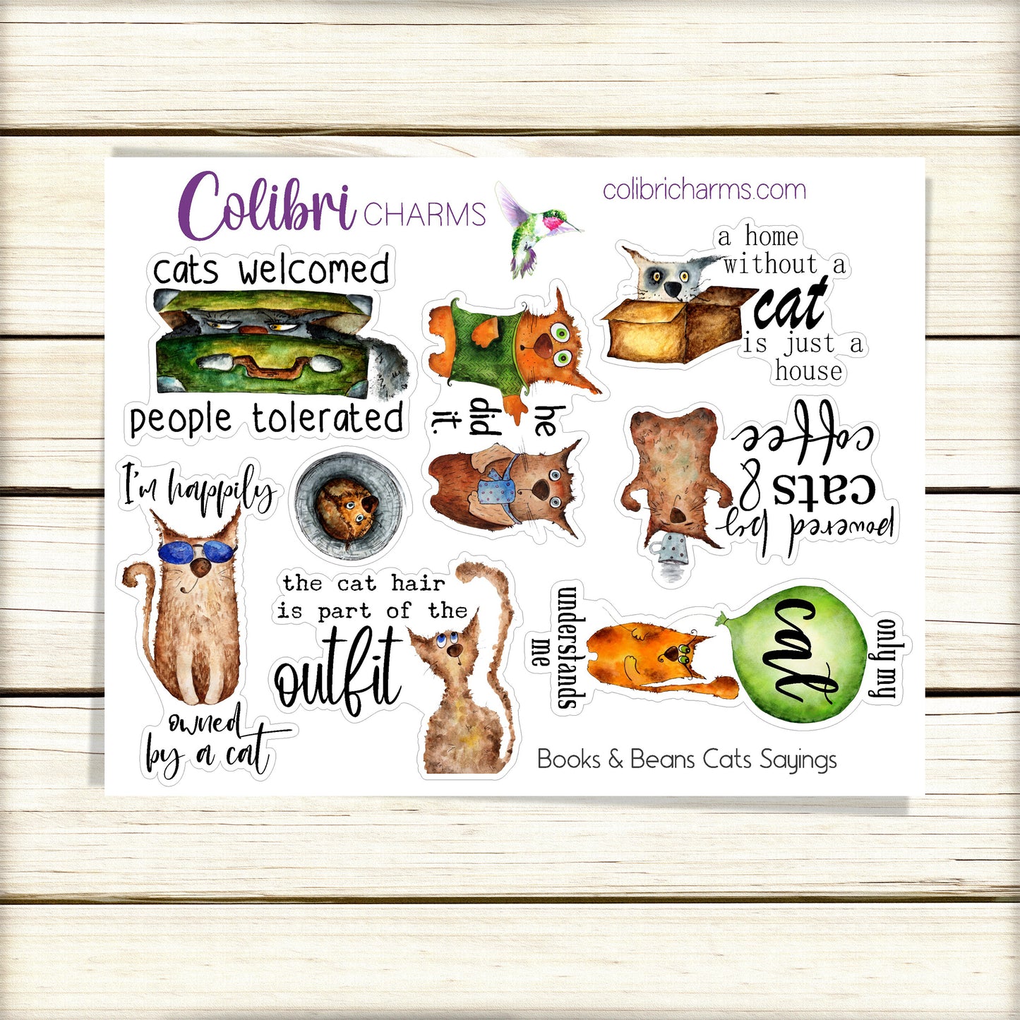 Cat Lovers Planner Stickers, Funny Kitties Planner Sticker Kit, Furbaby  Stickers, Books & Beans Planner Stickers
