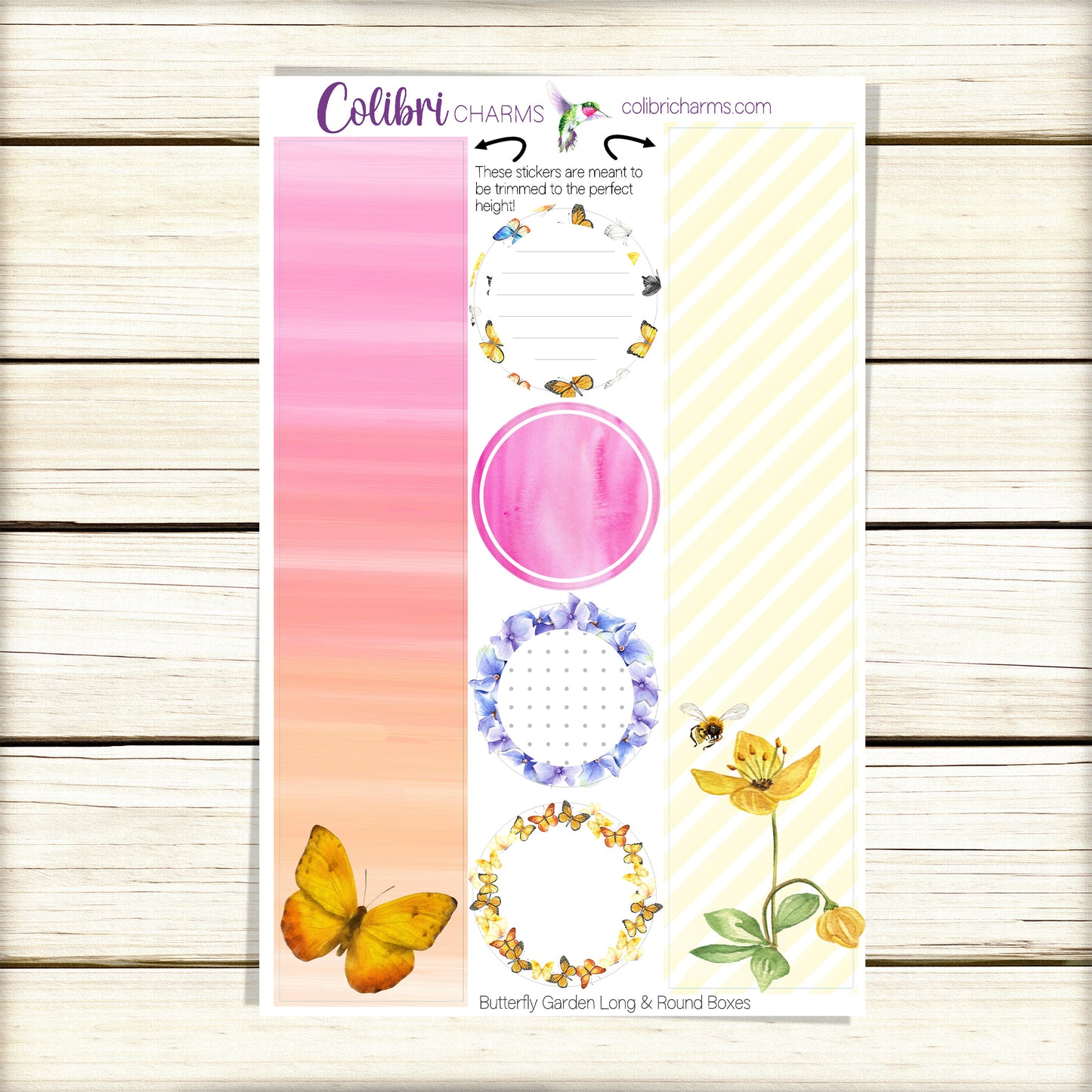 Butterfly Garden Box Planner Stickers | Pollinators Happy Planner Stickers | Seasonal Planner |