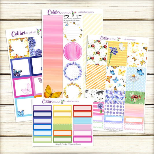 Butterfly Garden Box Planner Stickers | Pollinators Happy Planner Stickers | Seasonal Planner |