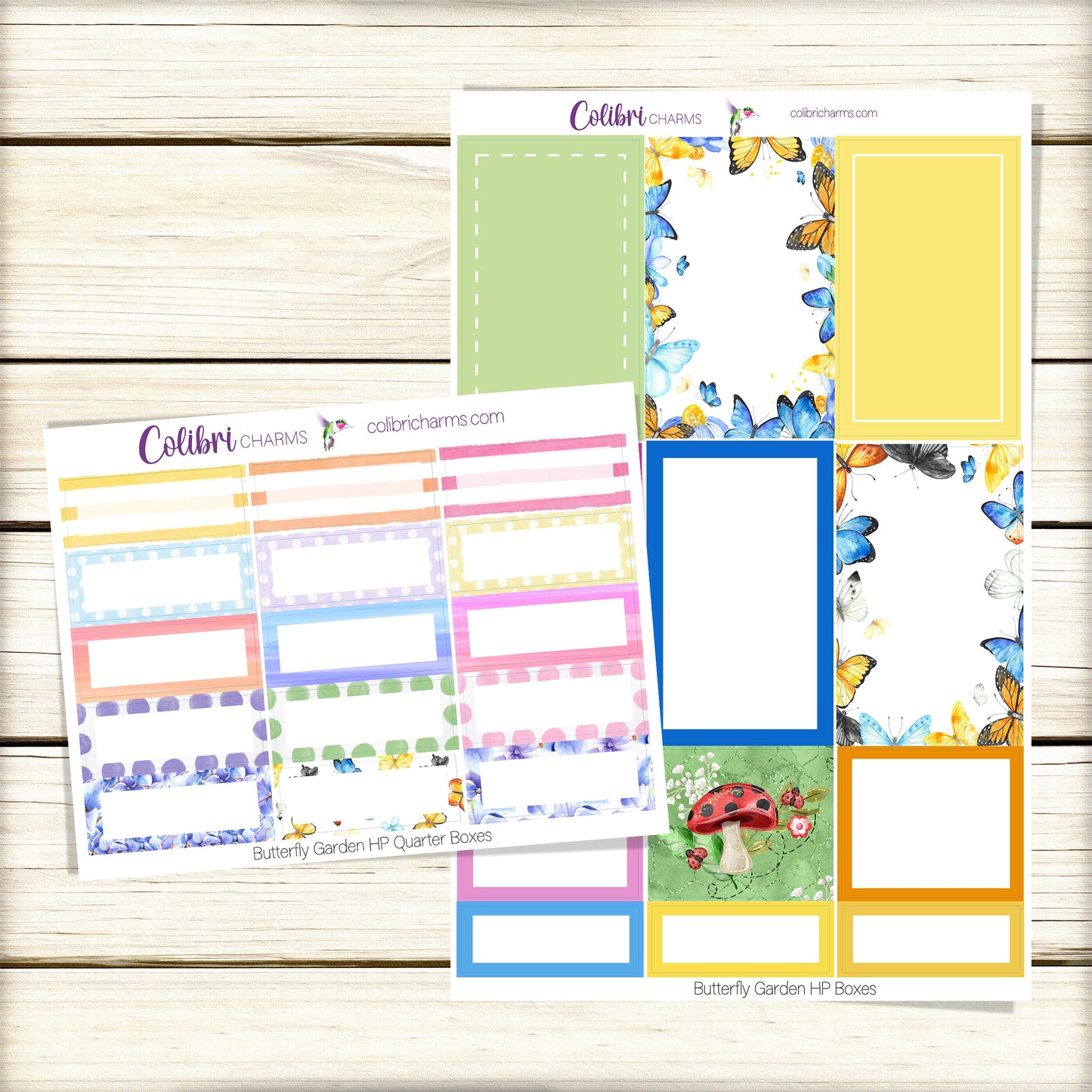 Butterfly Garden Box Planner Stickers | Pollinators Happy Planner Stickers | Seasonal Planner |