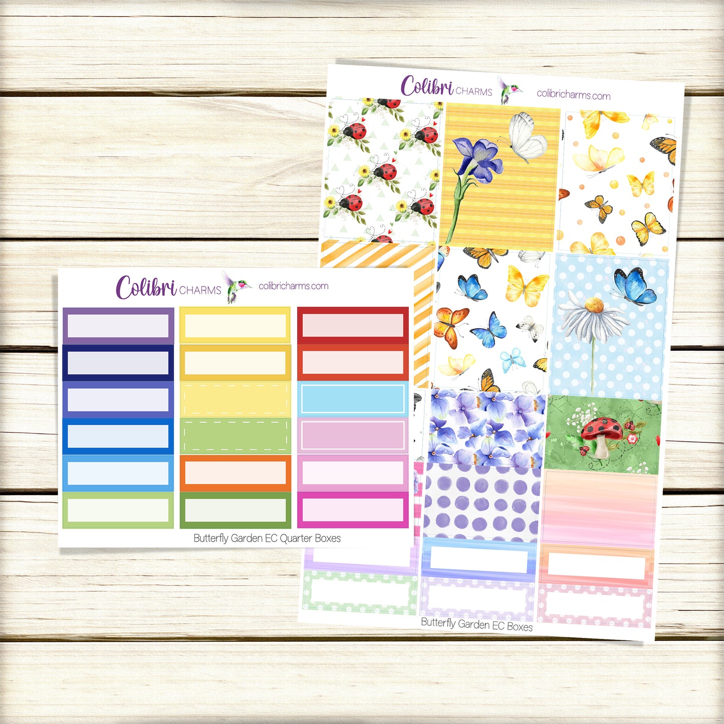 Butterfly Garden Box Planner Stickers | Pollinators Happy Planner Stickers | Seasonal Planner |