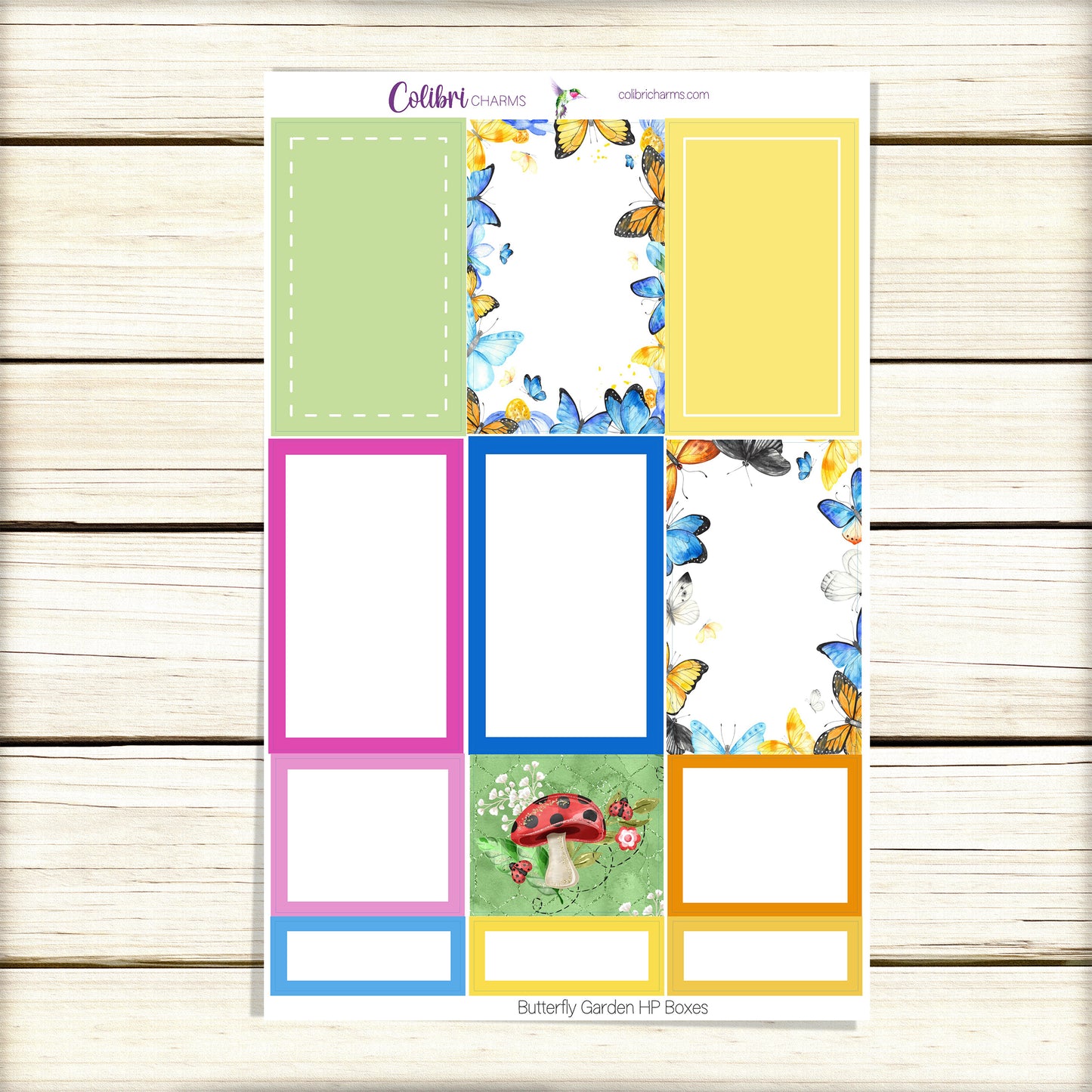 Butterfly Garden Box Planner Stickers | Pollinators Happy Planner Stickers | Seasonal Planner |