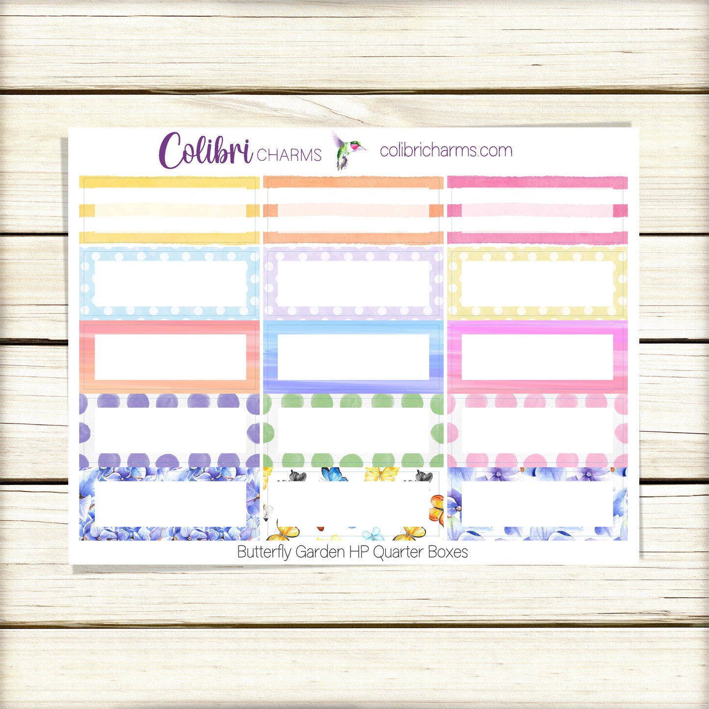 Butterfly Garden Box Planner Stickers | Pollinators Happy Planner Stickers | Seasonal Planner |