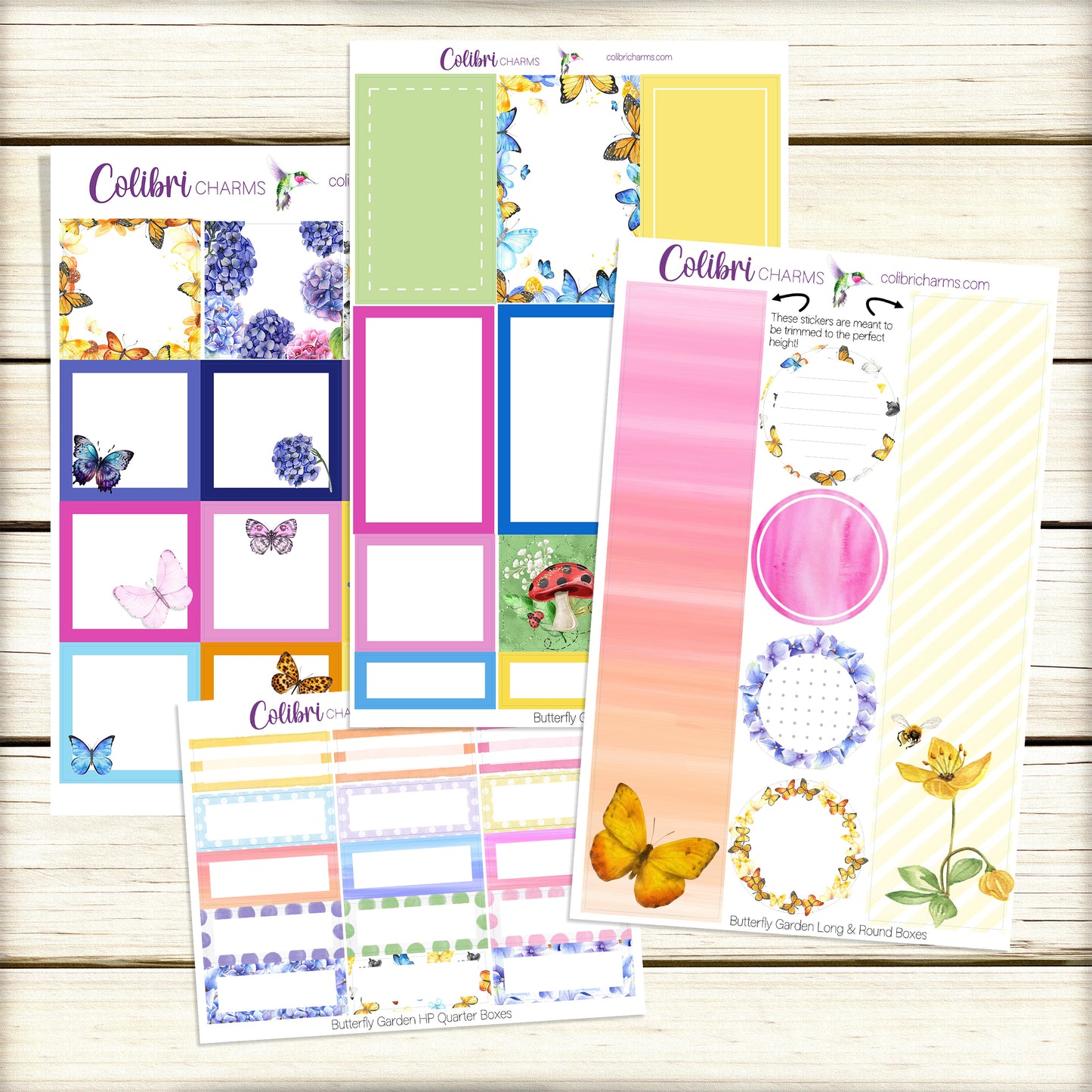 Butterfly Garden Box Planner Stickers | Pollinators Happy Planner Stickers | Seasonal Planner |