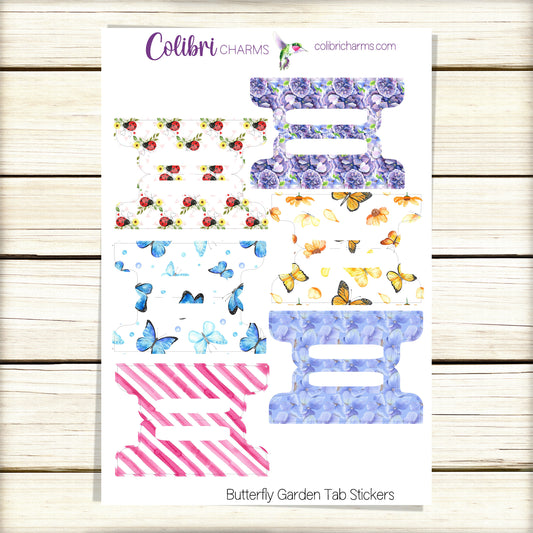 Butterfly Garden Tab Planner Stickers | Spring Deco Bullet Journal Stickers | Bujo Organization