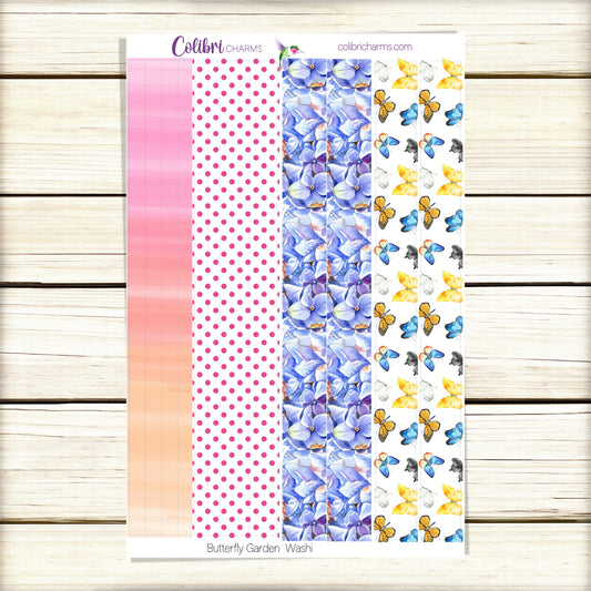 Butterfly Garden Washi Strip Stickers | Deco | Spring Planner Stickers | Seasonal Planner Stickers