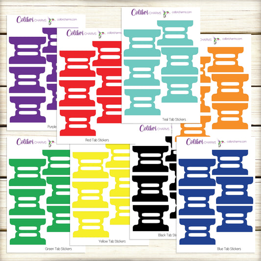 Colorful Tab Stickers | Single Color Tab Planner Stickers | Planner Organization
