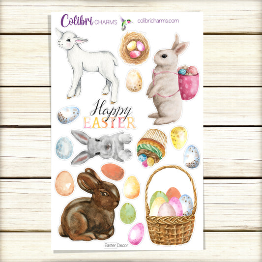 Easter Deco Stickers | Spring 2023 Bullet Journal Stickers | Bujo Decoration | Chocolate Bunny | Rabbit