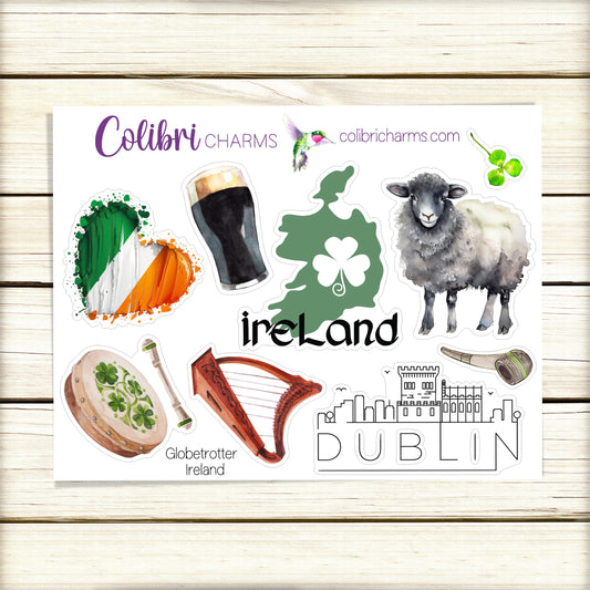 Ireland | Travel Journal Stickers | Globetrotter Destination Planner Stickers | Europe Stickers | Seasonal Planner Stickers