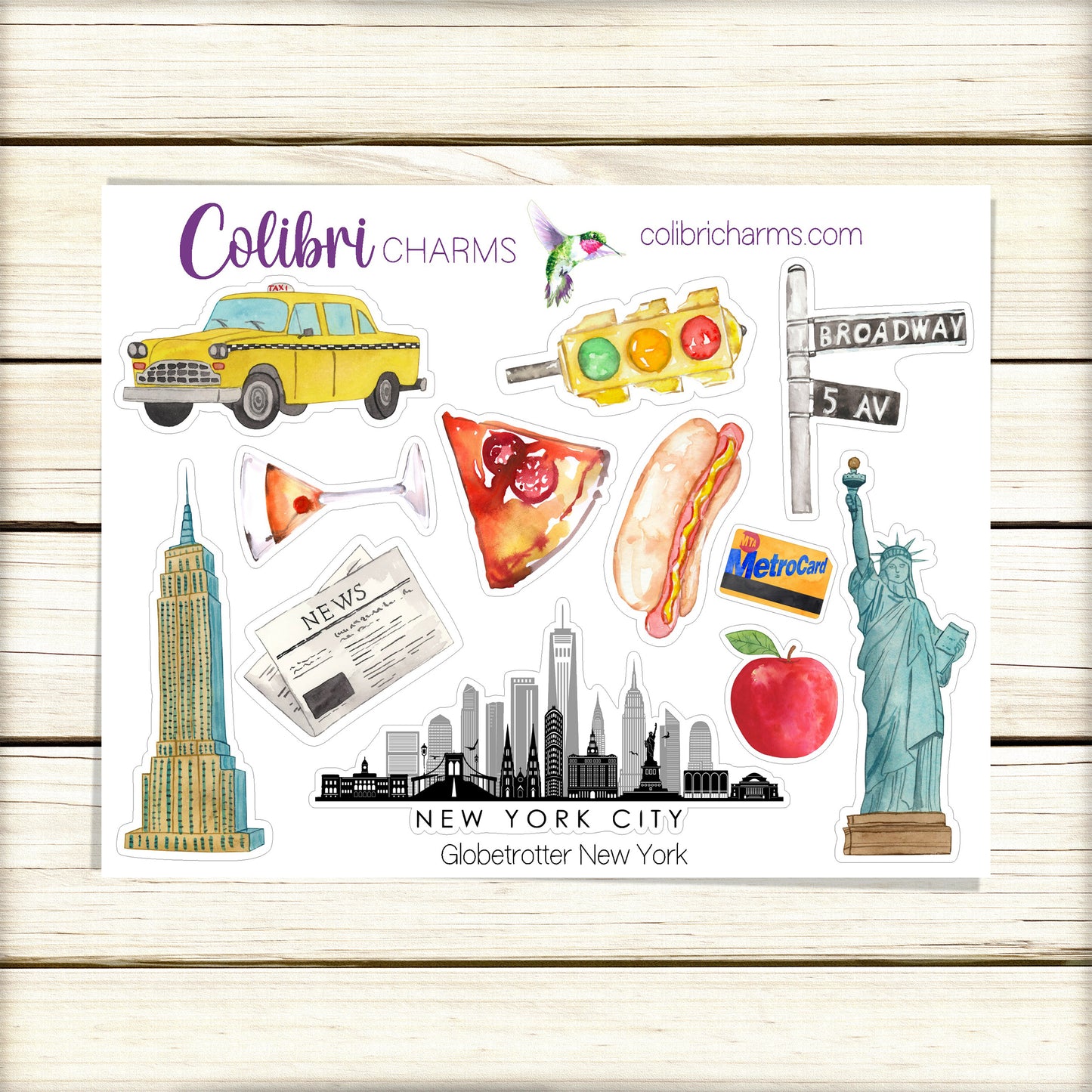 New York City | Travel Journal Stickers | Globetrotter Destination Planner Stickers | USA Stickers | Seasonal Planner Stickers