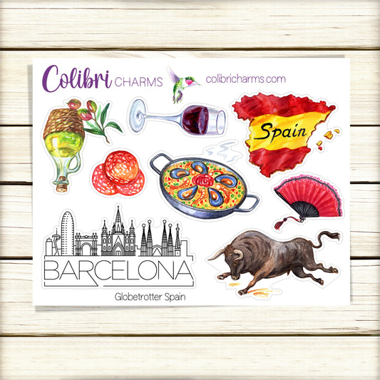 Spain | Travel Journal Stickers | Globetrotter Destination Planner Stickers | Europe Stickers | Seasonal Planner Stickers