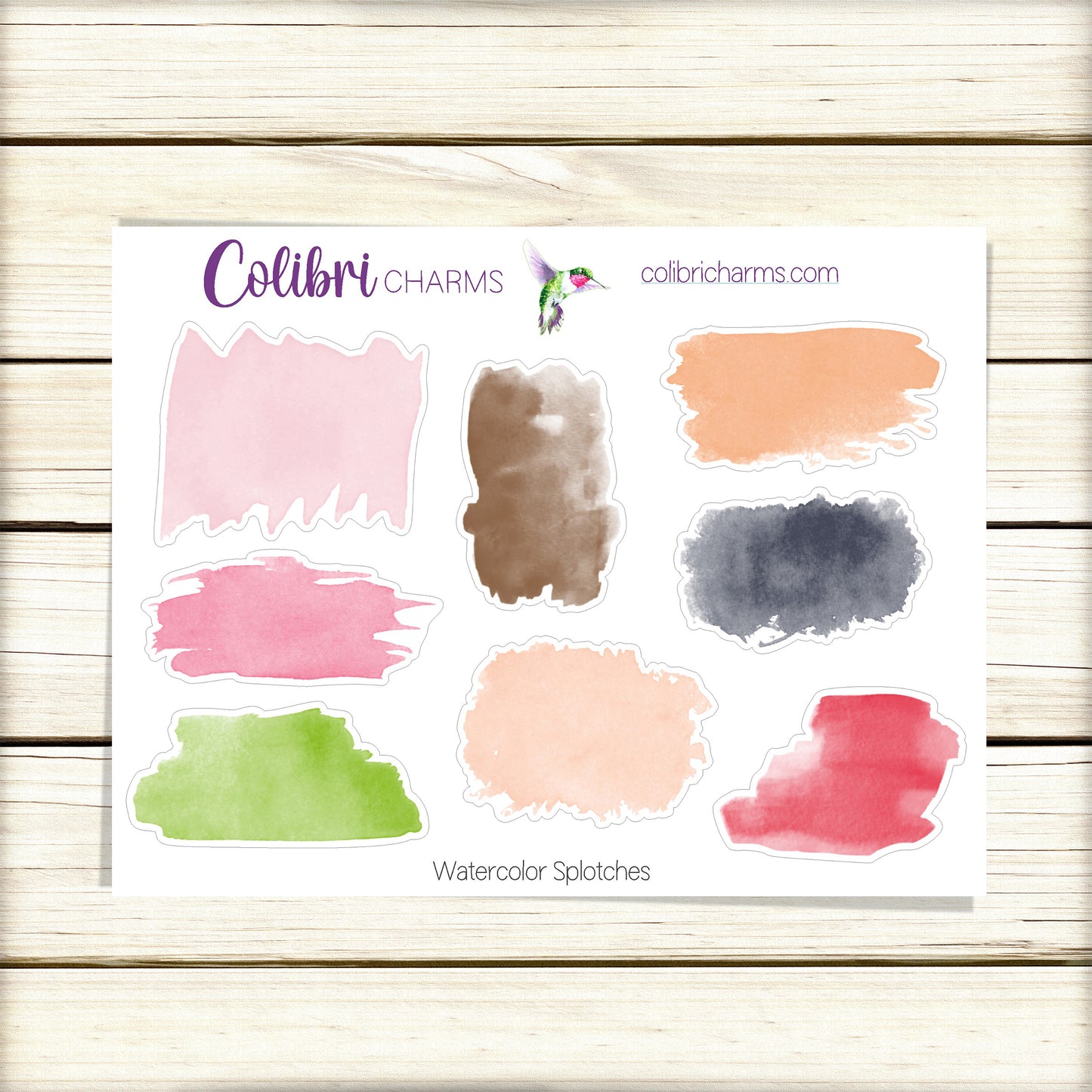 Hanami Watercolor Splotches Planner Stickers | Japanese Paint Swatch Stickers | Japan Planner