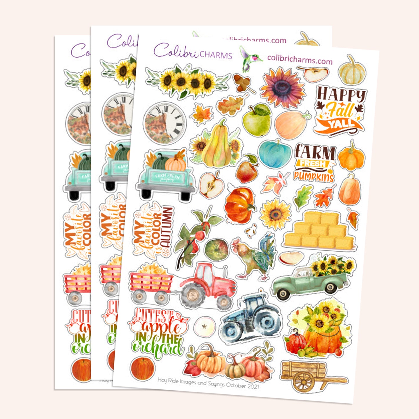Hay Ride Planner Stickers | Autumn Stickers | Harvest Festival Stickers | Seasonal Planner Stickersr