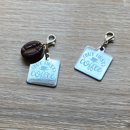 But First, Coffee charm (with or without coffee bean) | Coffee Bean Planner Clip | Caffeine Bookmark