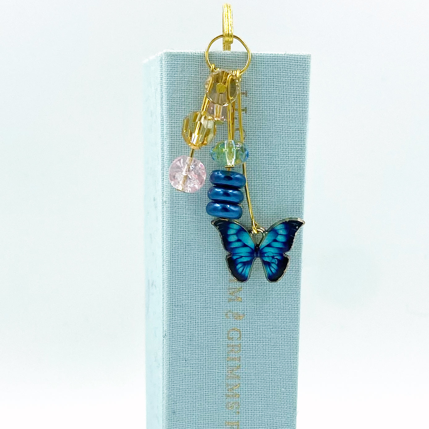 Butterfly Beaded Bookmark | Stocking Stuffer | Perfect Teacher Gift | Pink & Blue Book Lover Gift | Avid Reader |  For Her | Librarian