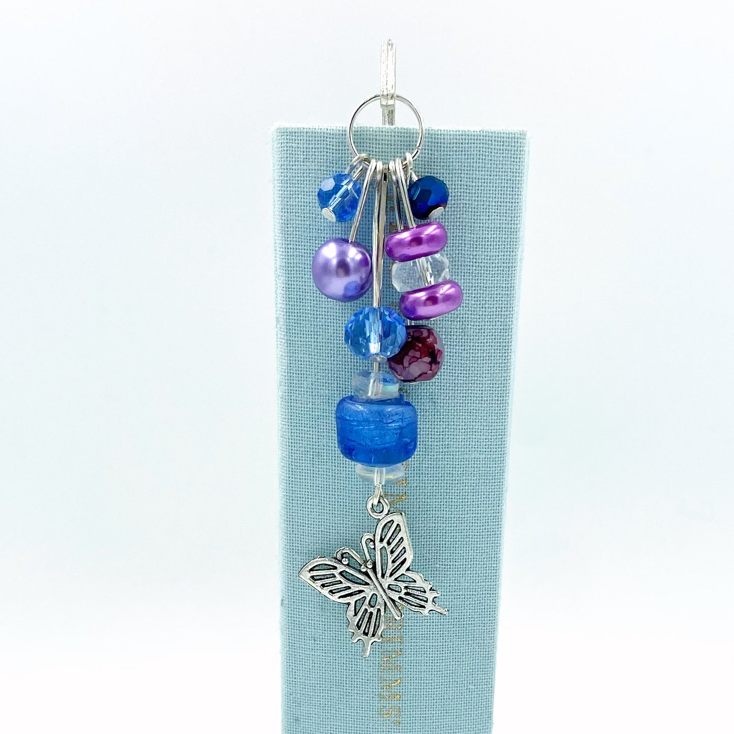 Butterfly Beaded Bookmark | Stocking Stuffer | Perfect Teacher Gift | Blue & Purple Book Lover Gift | Avid Reader |  For Her | Librarian