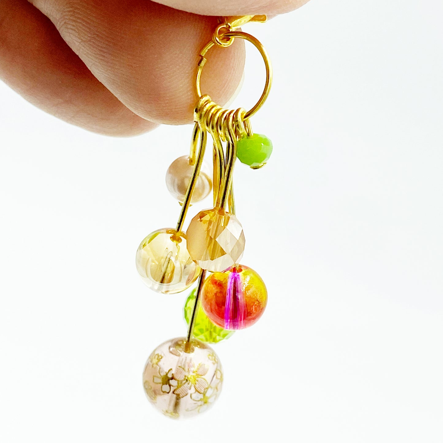 Hanami Beaded Planner Charm | Sparkly Dangly Charm | Sakura Bead Dangle