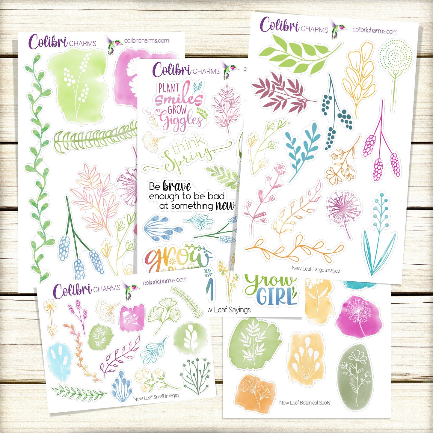 New Leaf Planner Stickers | Watercolor Botanical Deco Stickers | Botanical Planner Sticker Kit | Seasonal Planner Stickers