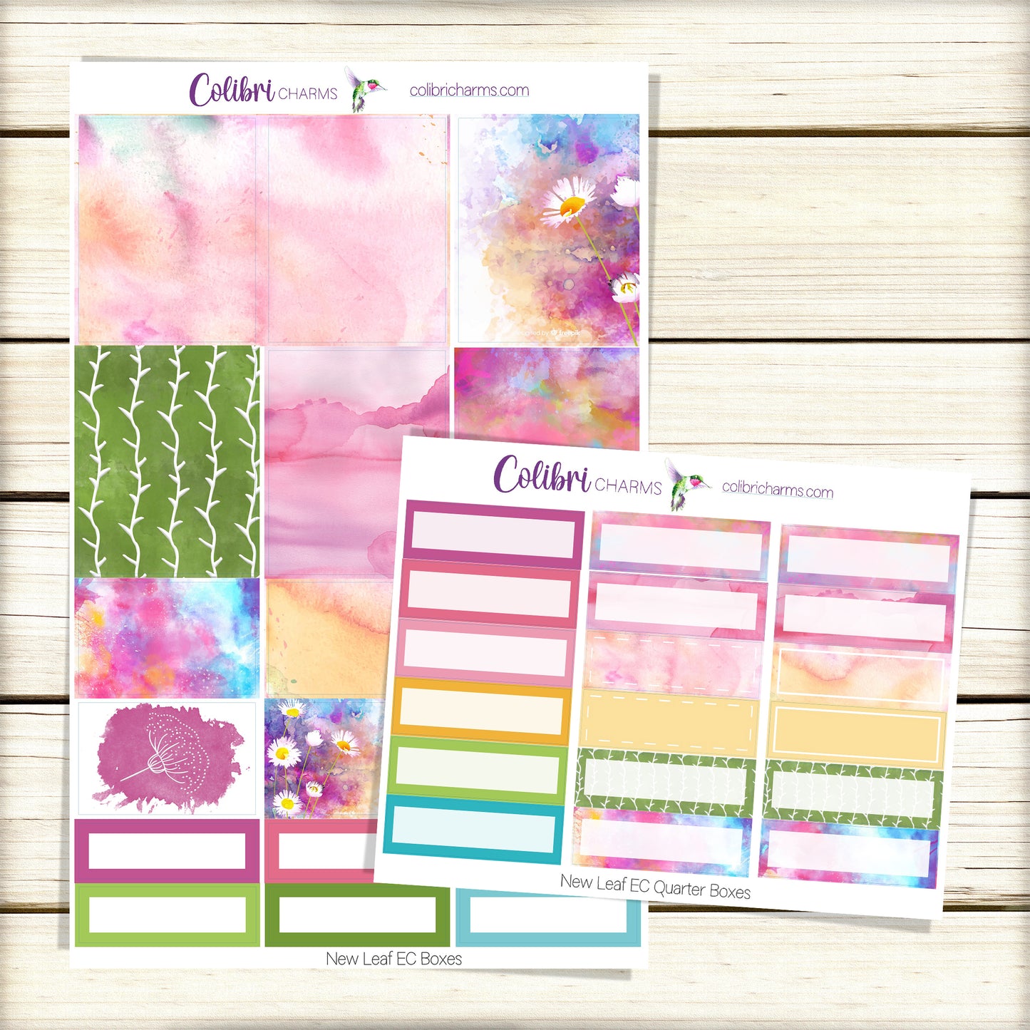 New Leaf Box Planner Stickers | Watercolor Botantical Happy Planner Stickers | Seasonal Planner |