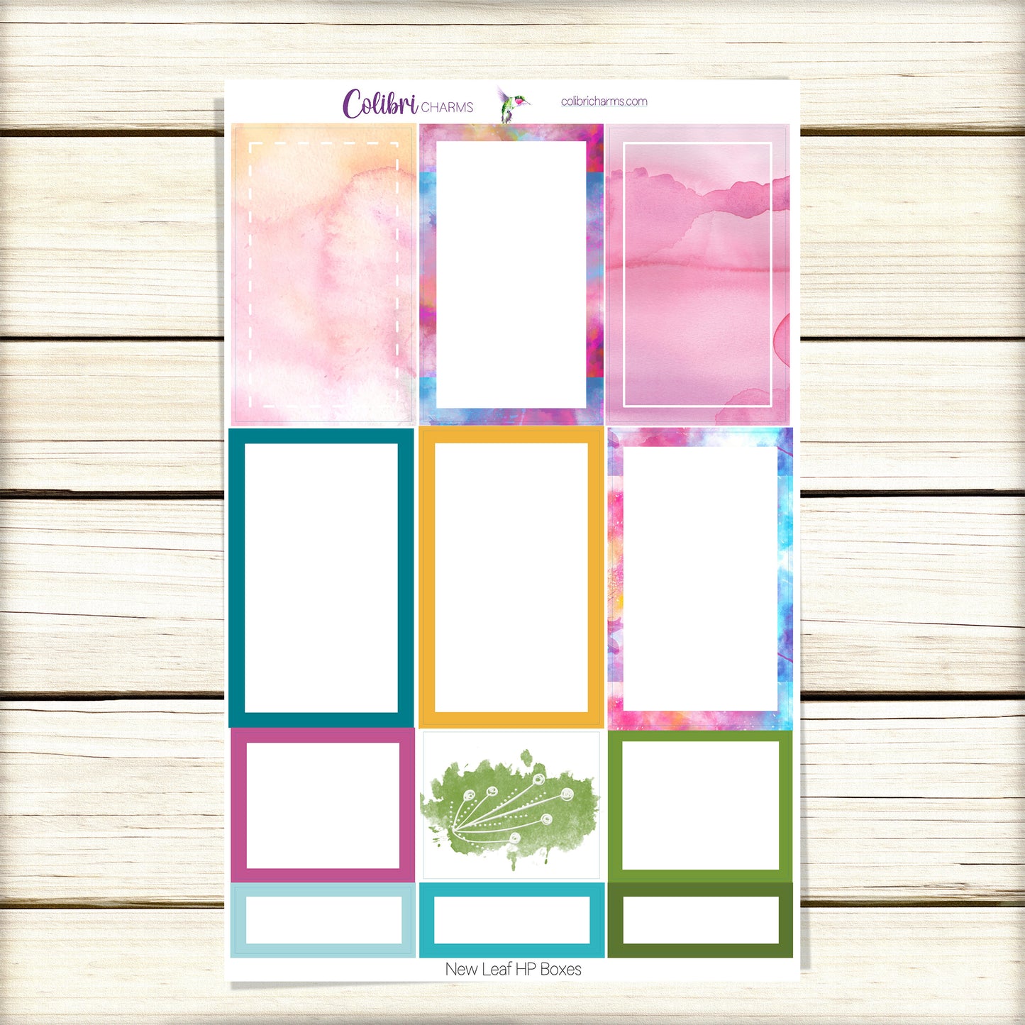 New Leaf Box Planner Stickers | Watercolor Botantical Happy Planner Stickers | Seasonal Planner |