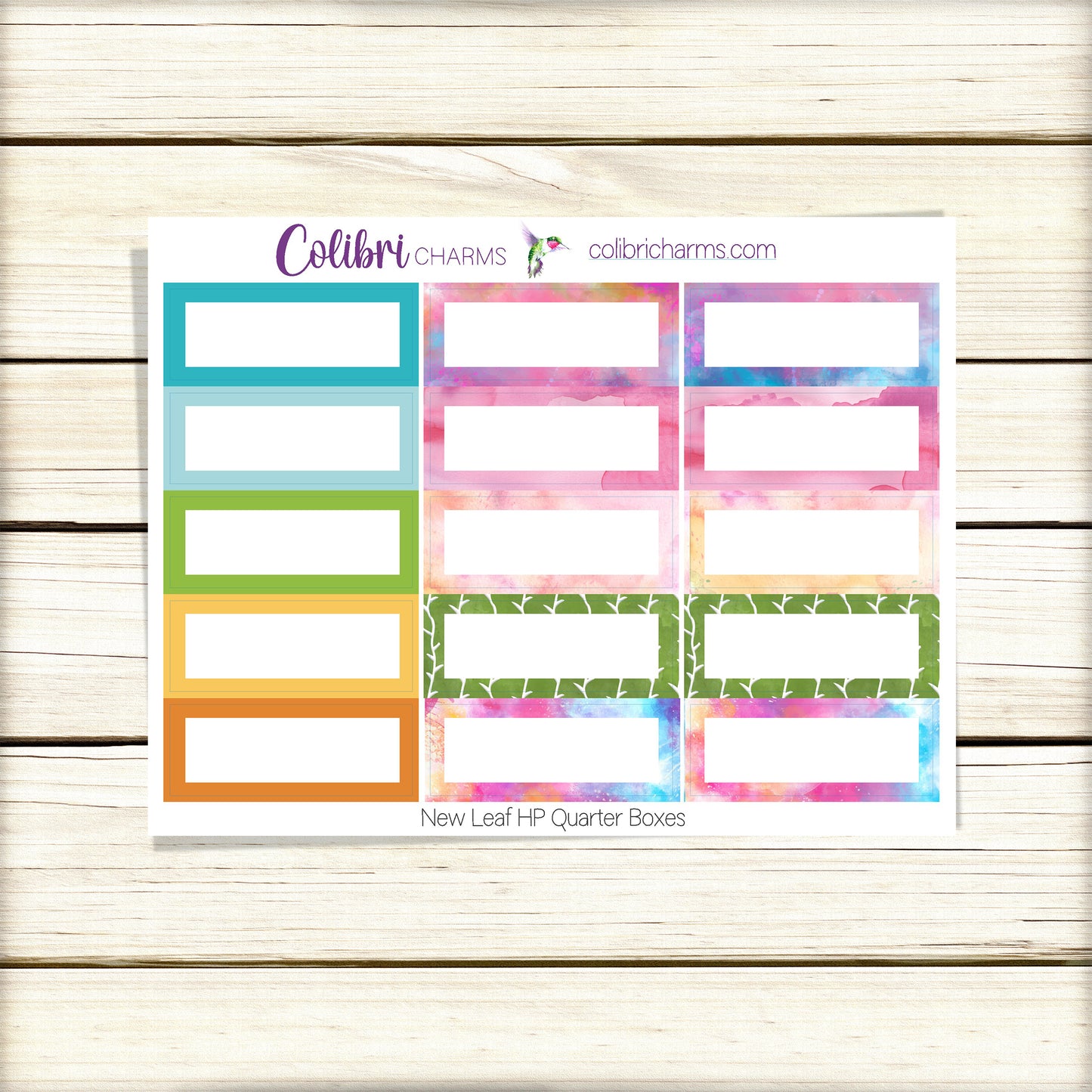 New Leaf Box Planner Stickers | Watercolor Botantical Happy Planner Stickers | Seasonal Planner |