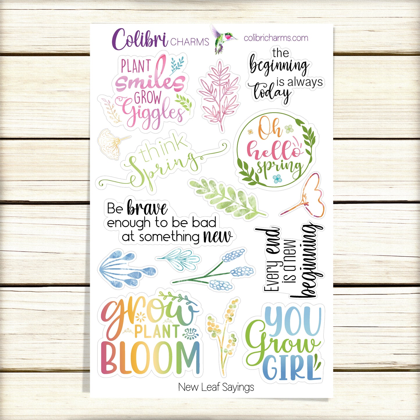 New Leaf Planner Stickers | Watercolor Botanical Deco Stickers | Botanical Planner Sticker Kit | Seasonal Planner Stickers