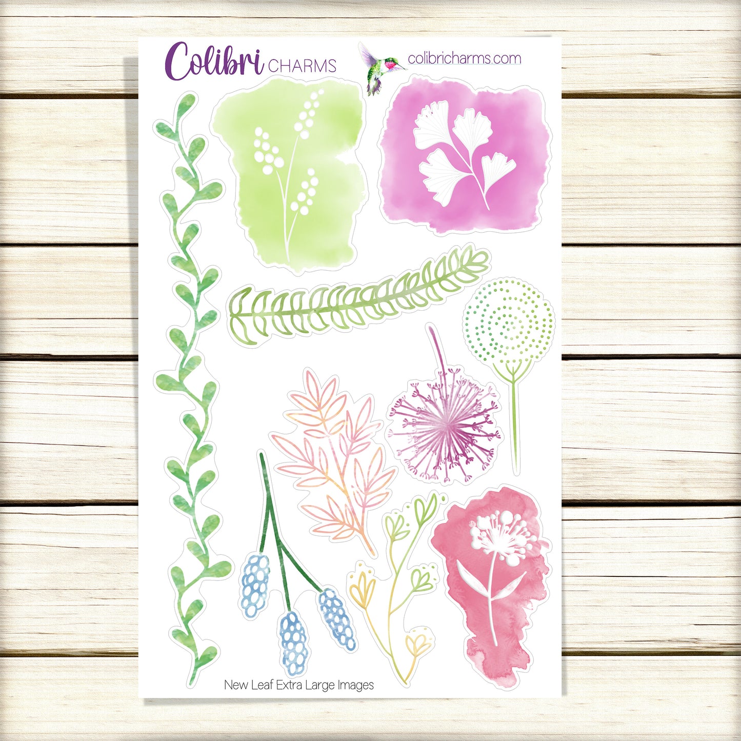 New Leaf Planner Stickers | Watercolor Botanical Deco Stickers | Botanical Planner Sticker Kit | Seasonal Planner Stickers