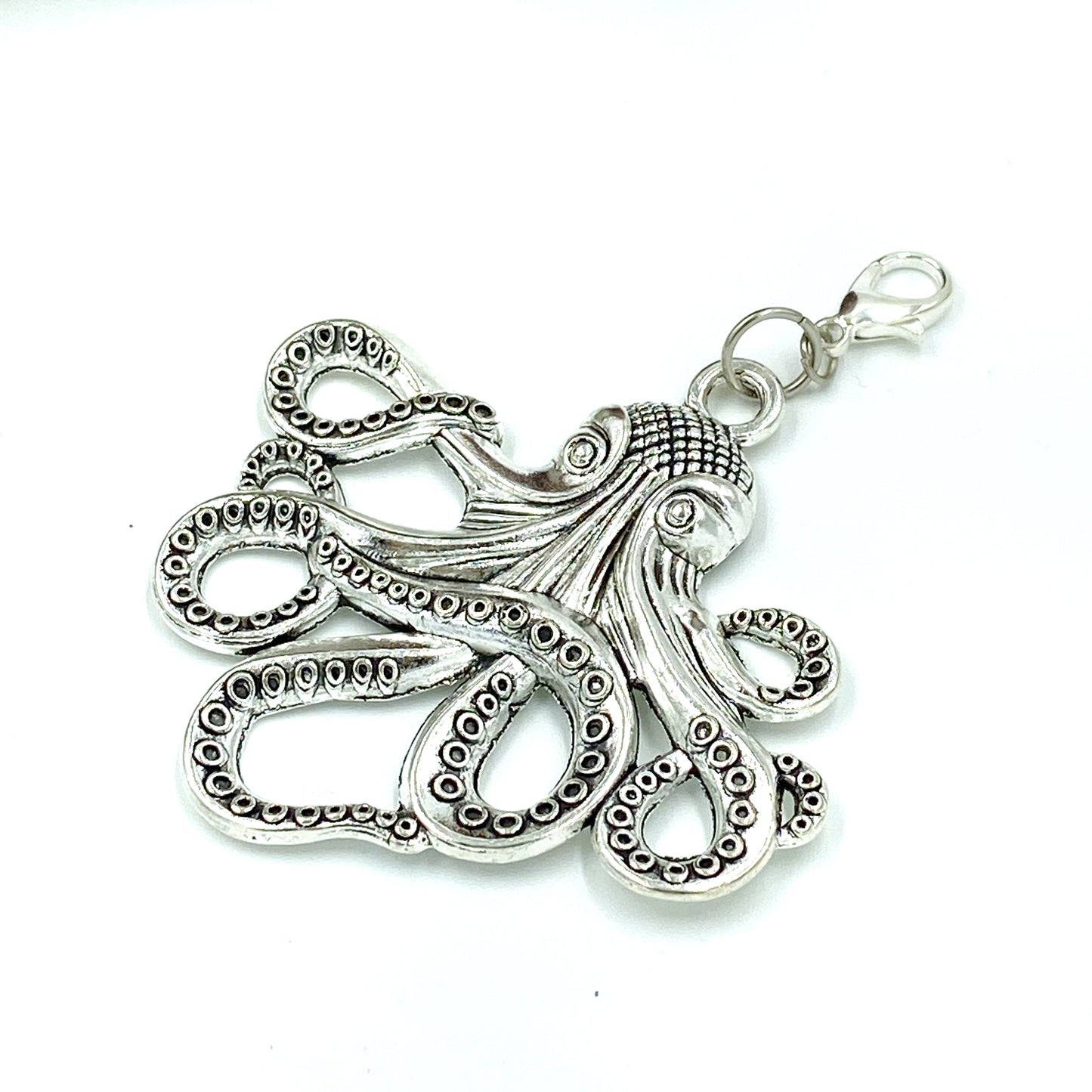 Large Octopus Planner Charm Pendant | Steampunk Bookmark | Sea Life Clip | Accessory | Marine Life Stitch Marker | Progress Keeper | Counter