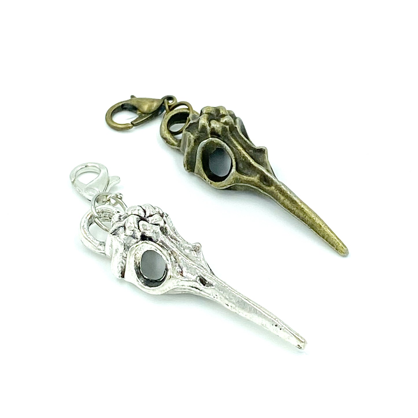 Bird Skull Charm | Steampunk Clip | Macabre Bookmark | Halloween Stitch Marker | Dark Academia